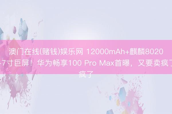 澳门在线(赌钱)娱乐网 12000mAh+麒麟8020+7寸巨屏！华为畅享100 Pro Max首曝，又要卖疯了