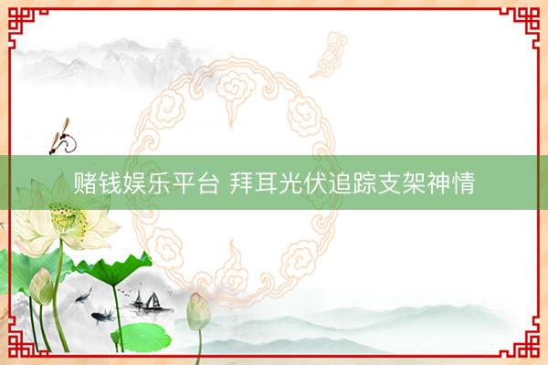 赌钱娱乐平台 拜耳光伏追踪支架神情