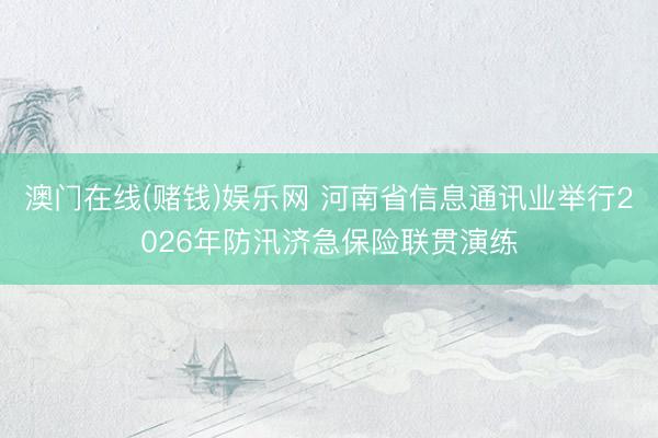 澳门在线(赌钱)娱乐网 河南省信息通讯业举行2026年防汛济急保险联贯演练