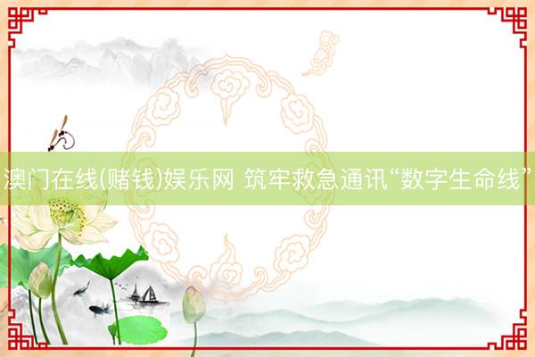澳门在线(赌钱)娱乐网 筑牢救急通讯“数字生命线”