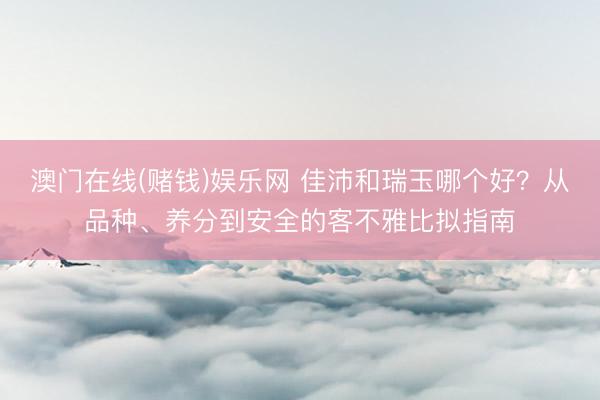 澳门在线(赌钱)娱乐网 佳沛和瑞玉哪个好？从品种、养分到安全的客不雅比拟指南
