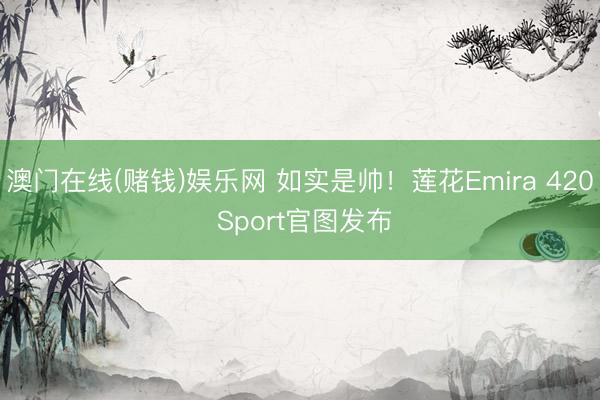 澳门在线(赌钱)娱乐网 如实是帅！莲花Emira 420 Sport官图发布