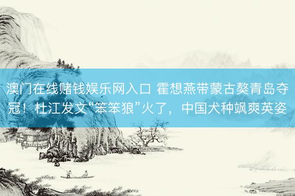 澳门在线赌钱娱乐网入口 霍想燕带蒙古獒青岛夺冠！