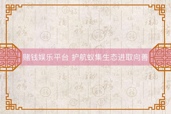 赌钱娱乐平台 护航蚁集生态进取向善
