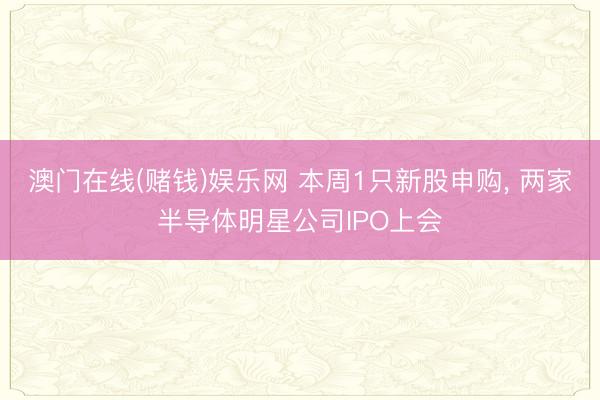 澳门在线(赌钱)娱乐网 本周1只新股申购， 两家半导体明星公司IPO上会